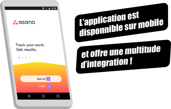 une image nous rappel que asana est aussi disponnible sur les smartphones